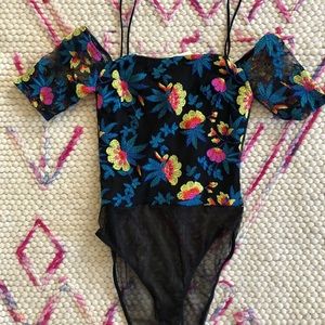 Topshop embroidered bodysuit NWT